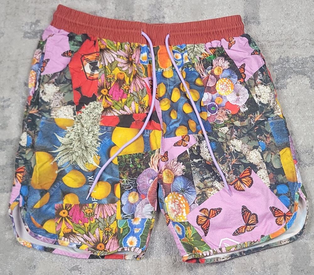 State Of Flux Men's Versatile Print Drawstring Beach Shorts Size XL 30-32x6